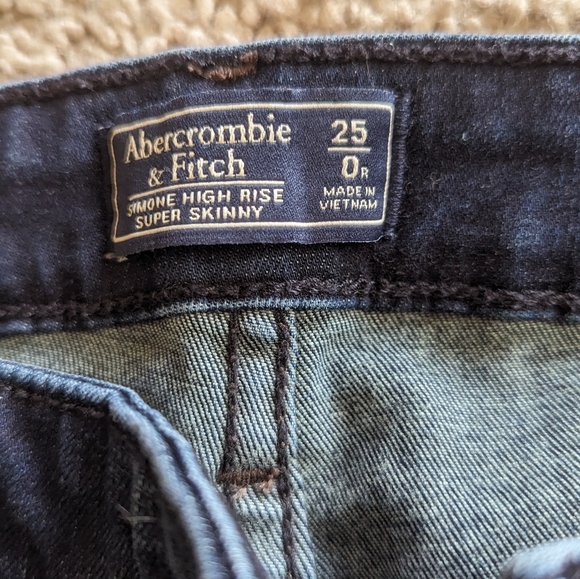 Girls SIZE 25 Waist 0 Regular ABERCROMBIE AND FITCH Super Skinny Jeans MakeOffer - Picture 3 of 5